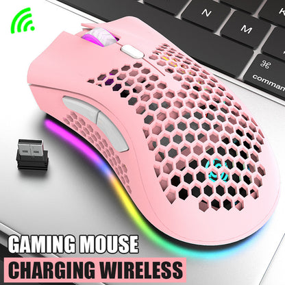 Rechargeable Wireless Gaming Mouse with LED Light