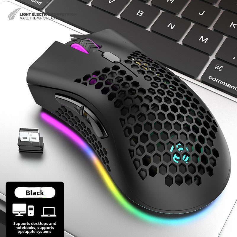 Rechargeable Wireless Gaming Mouse with LED Light