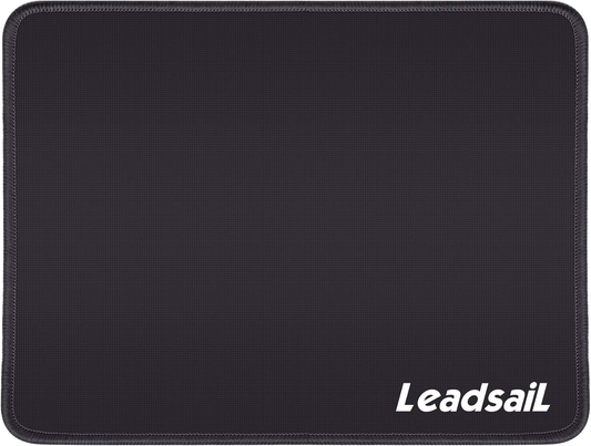 Mouse Pad with Stitched Edge, Water-Resistant, Premium-Textured Mouse Mat, Non-Slip Rubber Base Mousepad for Laptop, Computer & PC, 10.6×8.3×0.1 Inches (Black)