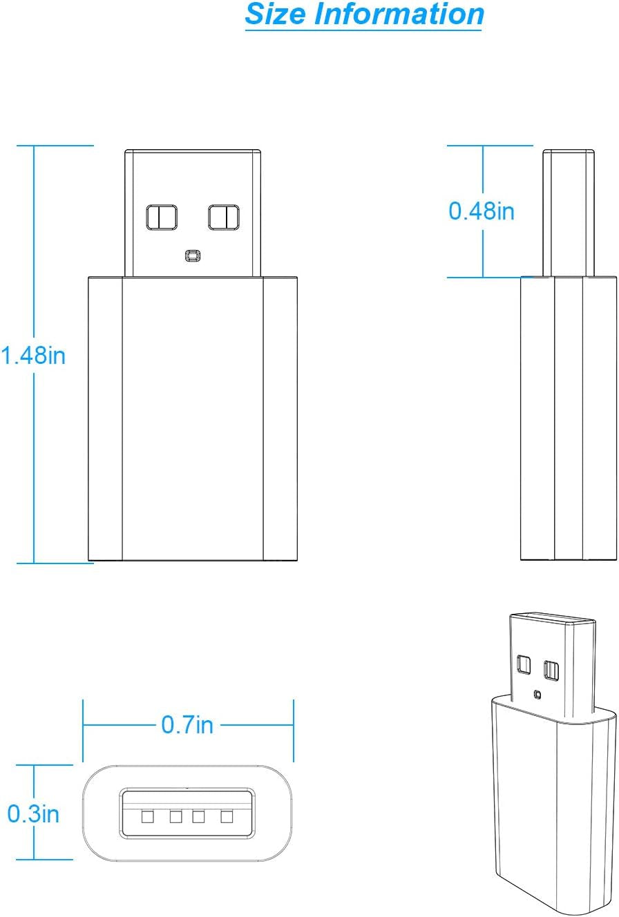 USB-C Female to USB-A Male Adapter for Iphone Air 17 Pro Max 16 15 14 13 12,USB to USB-C Converter for Car Support Carplay,Apple Watch, Ipad,Galaxy S25 -S20,Google Pixel 9 8 7 6